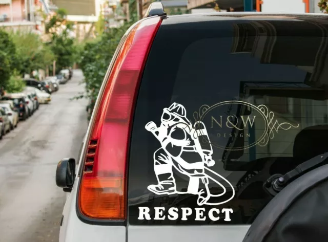 Firefighter Respect Vinyl Decal Sticker Kids Car Wall Window Laptop Computer