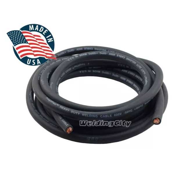 WeldingCity 6-AWG USA-made Heavy Duty Flexible Durable EPDM Jacket Welding Cable