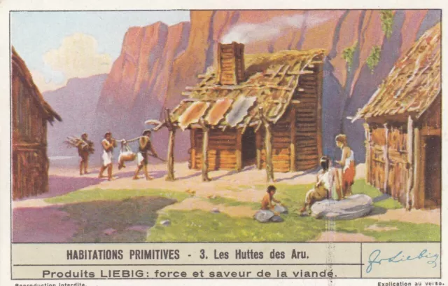 Liebig Full Set V/G:  S1412 Prehistoric Dwellings (French)