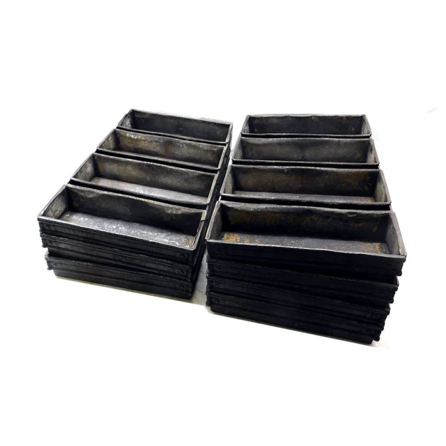 (Lot of 7) Ekco 54 Steel 4-Strap Commercial Baking Pans 25.25"L x 15"W x 2.5"H