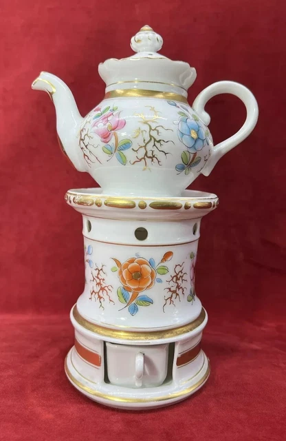 Théière Anthropomorphe Porcelaine De Paris Jean Hury - Années 70, Motif "Grand-Père", Vintage Rare