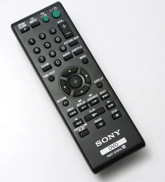 Sony OEM Remote Model RMT-D197A For DVP-SR210P/DVP-SR510H DVD Players