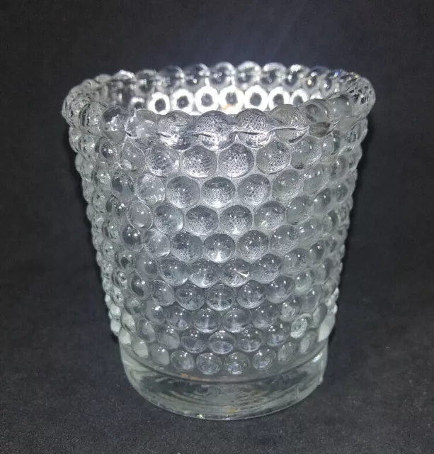 Vintage clear glass Votive Hobnail 2.5” Candle / toothpick Holder
