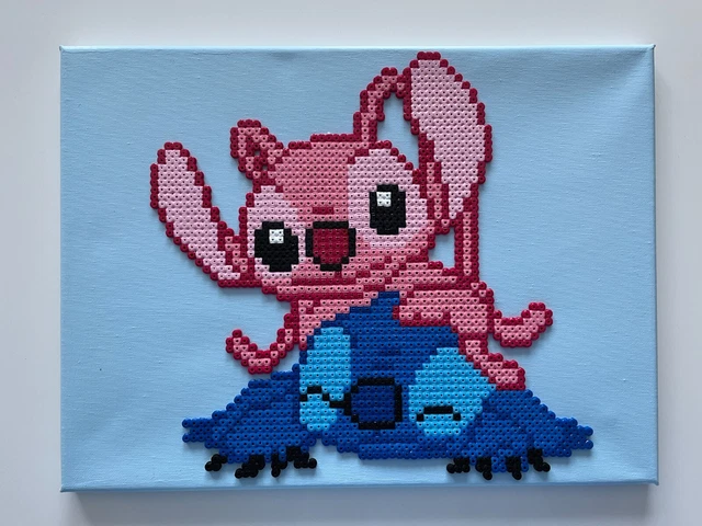 PIXEL ART / Perles A Repasser Tableau De Angel Couche Sur Stitch EUR 20