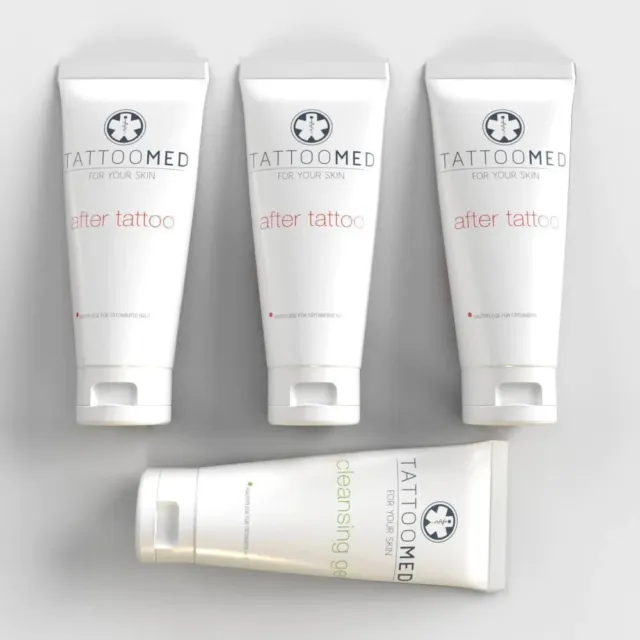TattooMed Complete Care Bundle XL 3x After Tattoo 100ml + 1x Cleansing Gel 100ml