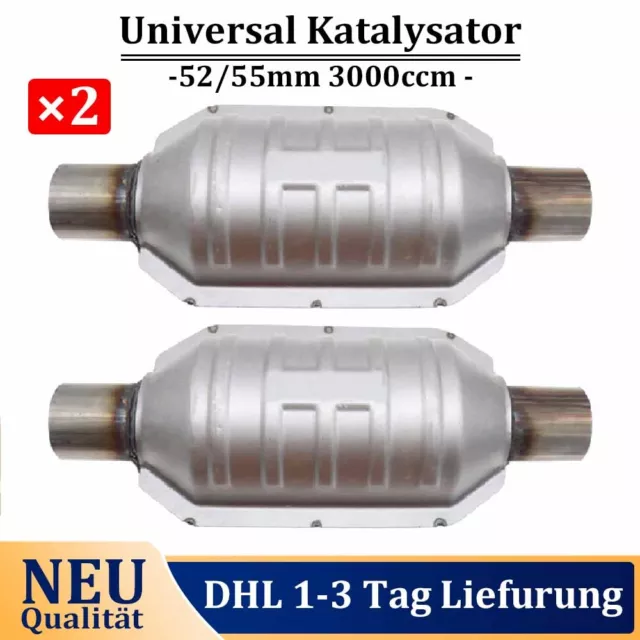 2× Universal Katalysator 52/55mm Bis 3000ccm Euro-4 KAT Für Opel Audi BMW VW