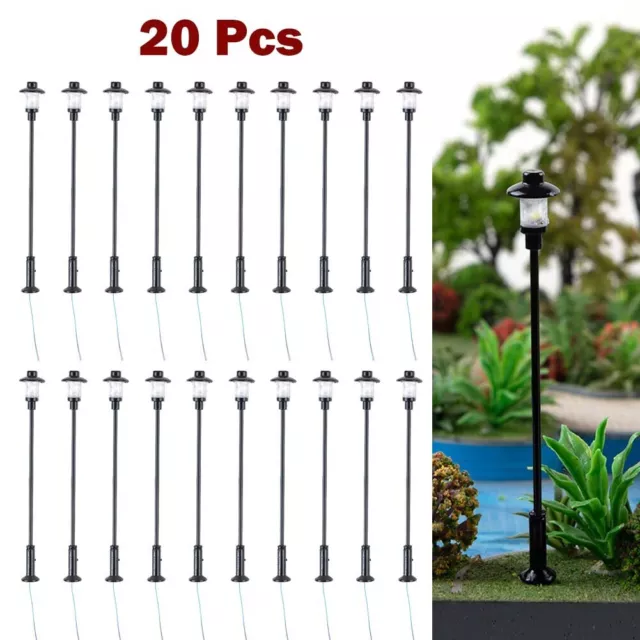 LED Street Lights for Railway Model Layout Pack of 20 HO Scale Lamp Posts