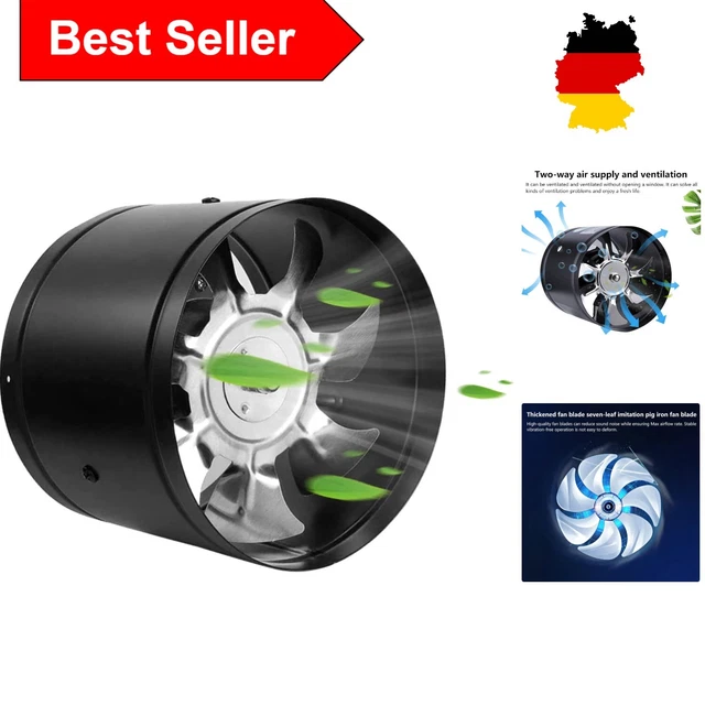 Hon&Guan Inline-Rohrventilator 100/150mm – Regelbar, 221/452 M³/h, A+++