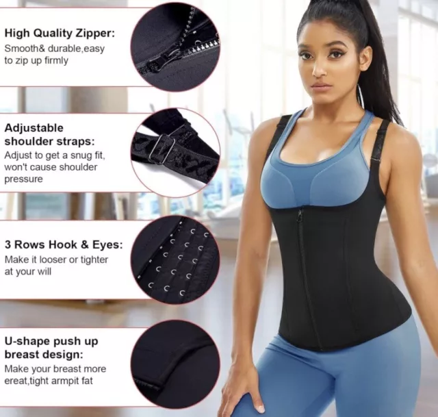 Body shaper weight loss adjustable Straps waist Cincher Tank top LARGE 2