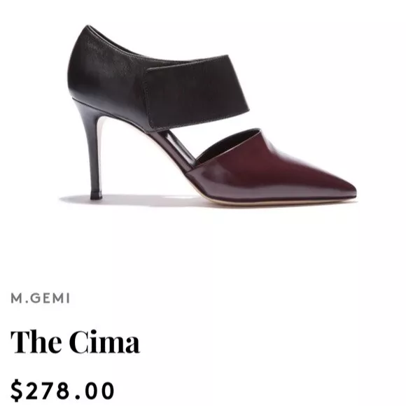 M. Gemi The Cima Pointed Toe Pumps Women's 36.5 Black Burgundy Leather Heels