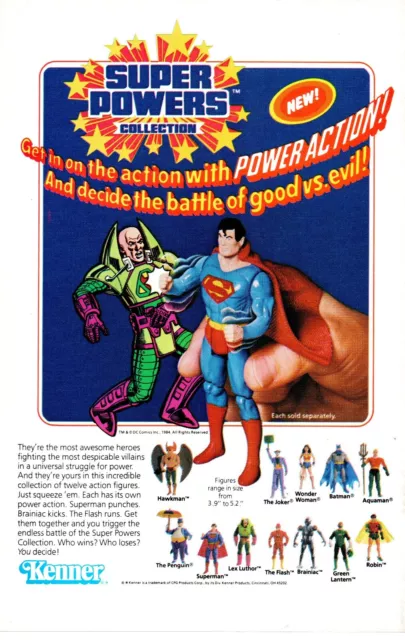 1984 SUPER POWERS COLLECTION DC Kenner Action Figures Toy PRINT AD - SUPERMAN