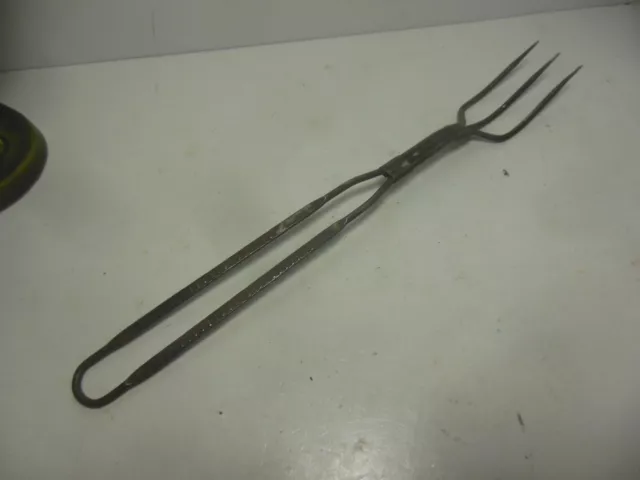 Antique 12" Meat Fork 3 Prong Embossed Rumford Wholesome Baking Powder Americana