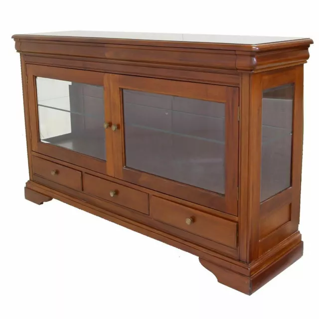 Antique Style Solid Mahogany Wood Display 2 Doors Buffet