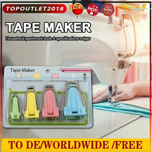 4pcs Splicing Fabric Bias Tape Maker 4 Size 6mm 12mm 18mm 25mm Binding Tools