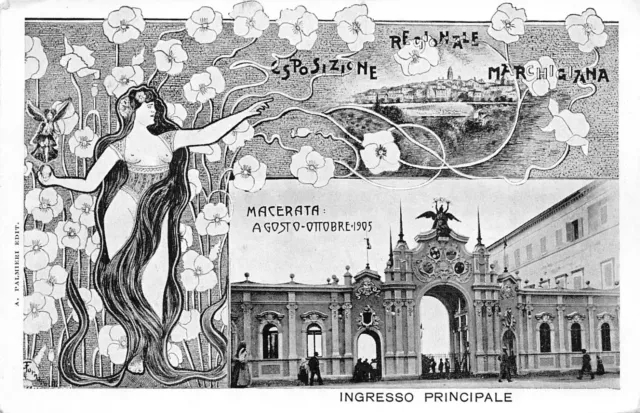 C2310) Macerata 1905, Esposizione Nazionale Marchigiana, Ingresso Principale.