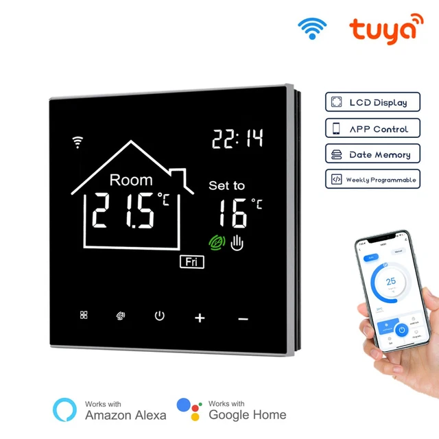 Termostato Digitale Per Caldaia A Gas - Programmable 5+2 Settimane, Schermo LCD - Foto 9