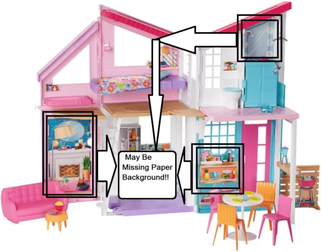 Barbie Malibu House Dollhouse Playset with 25+ Furniture and