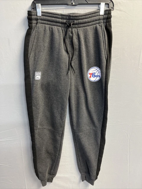 NBA Men's Philadelphia 76ers Colorblock Perforated Jogger Pants Small Grey/black