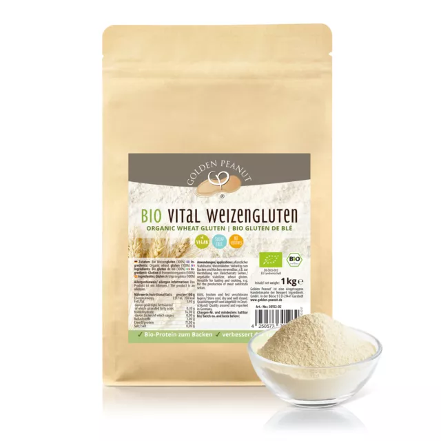 Bio Vital Weizengluten 1 kg Weizenkleber Weizeneiweiß Mehl vegan Ei-Ersatz