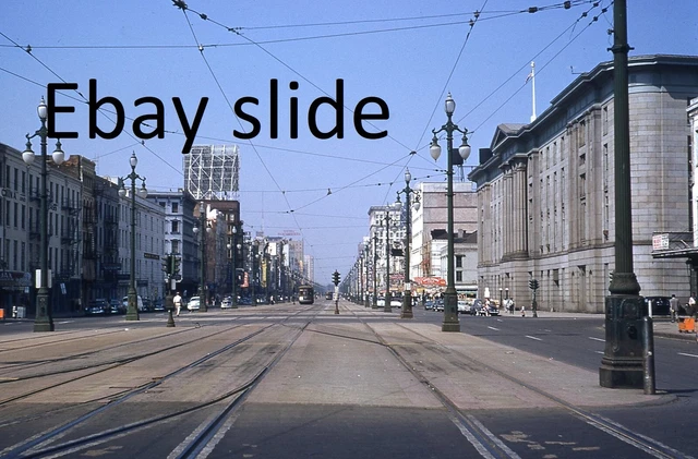 Orig 1950s 35mm Kodachrome slide - New Orleans Canal Street scene