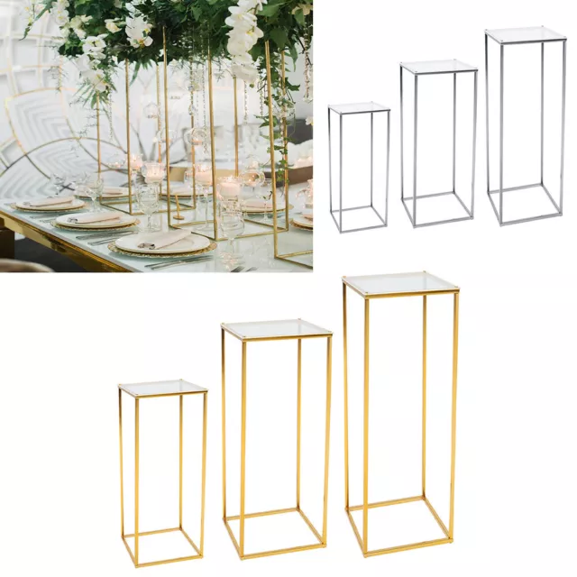 60-100cm Wedding Metal Acrylic Flower Stand Pedestal Plinth Display Cake Holder