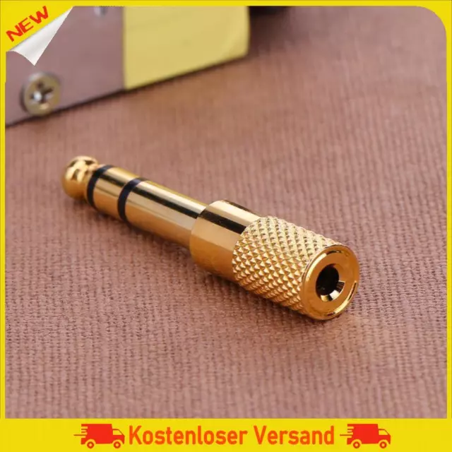 6.35mm 1/4 Male To 3.5mm 1/8 Female Headphone Jack Plug Gold Plated Antimagnetic