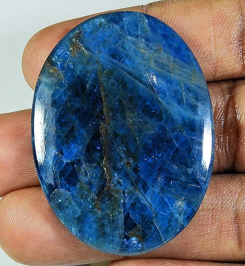116Cts. Natural Blue Appatite Oval Cabochon Loose Gemstone 35X47X06MM