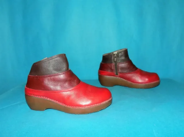 bottines boots EL NATURALISTA  en cuir rouge bordeaux marron  pointure 36 EUR