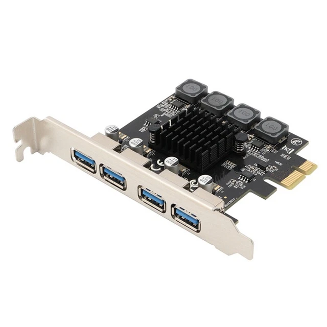 Quisiete Carte PCI Express USB 3.0 7 Ports – Contrôleur Via PCIe X1 Extension 5 Gbps Pour PC Bureau