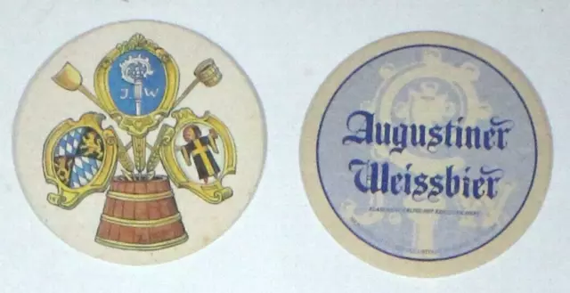 2 sous bocks anciens brasserie AUGUSTINER  bierdeckel/beermat/bierviltje/coaster