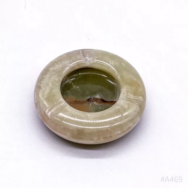 Vintage Onyx-Marmor Cenicero, Piedra Natural Hecho a Mano Verde 7x2cm
