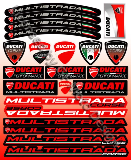 Ducati Multistrada 1200 Motorrad Aufkleber Decals Fairing Stickers 1200S