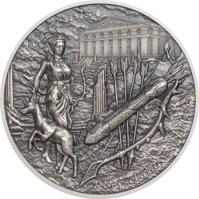 2020 Artemis Bow & Arrow  2 oz Piedfort pure silver  High Relief coin