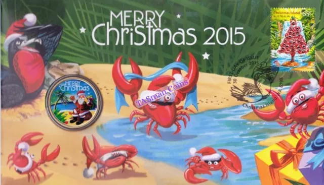 PNC Australia/Christmas Island 2015 Merry Christmas Perth Mint $1 Coin L/E 8000