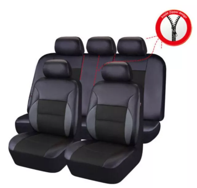 Full Set Interior For 5-Seats Car Front Rear Seat Covers Chair Cushion Protector