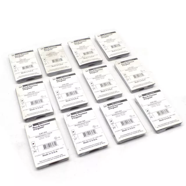 (Lot of 12) NEW Pass & Seymour CA7-GV Single Gang Vertical Weatherproof Cover