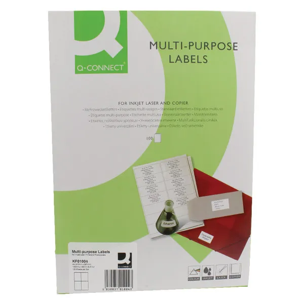 Q-Connect White Multipurpose Label 105 x 148mm 4 Per Sheet (Pack of 400) KF01004