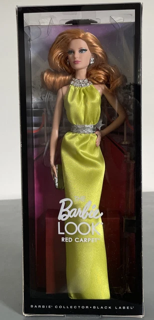 2013 Mattel The Barbie Look Red Carpet Chartreuse Gown Black Label #BDH26 RARE