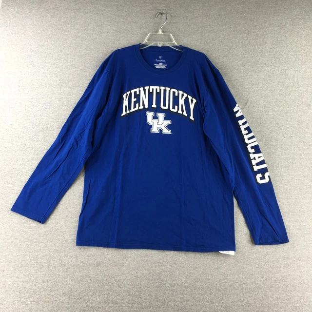 Kentucky Wildcats Shirt Mens Large Blue Long Sleeve Crew Neck Football *