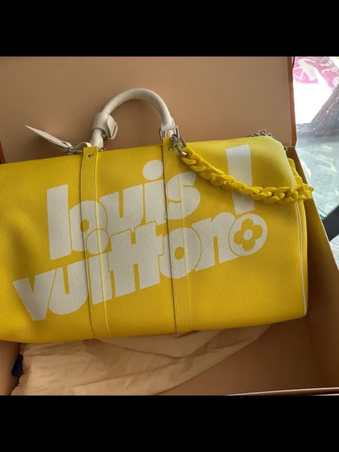 Louis Vuitton Keepall Bandouliere 50 Yellow White Exclamation