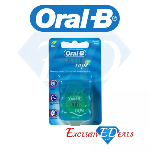 Oral B Satin Tape Dental Floss Mint Flavour 25m - Pack of 1 - GENUINE ORAL B