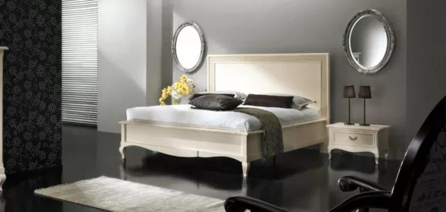 Chambre à Coucher Lit Table de Chevet Double Rembourrage Lits Set Groupe Parure