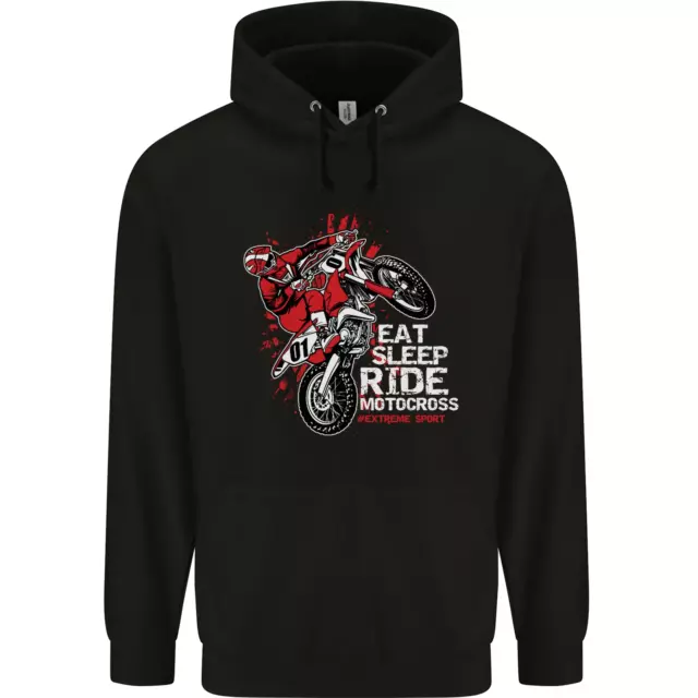 Eat Sleep Ride Motocross Dirt Bike Motox Bambini Felpa con Cappuccio
