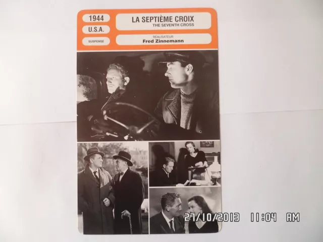 CARTE FICHE CINEMA 1944 LA SEPTIEME CROIX Spencer Tracy Signe Hasso Hume Cronyn