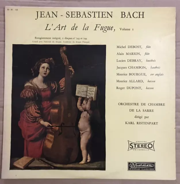 BACH - L'Art De La Fugue, Volume 1 ( Ristenpart )-MUSIDISC RC 743-LP 1980 FRANCE