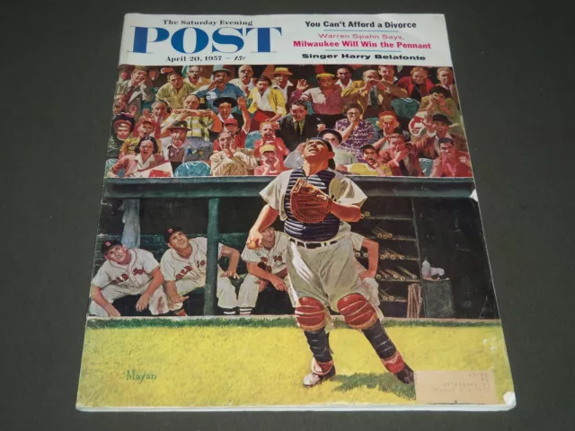 1957 April 20 The Saturday Evening Post Magazine - Yogi Berra Cover - Sp 2137