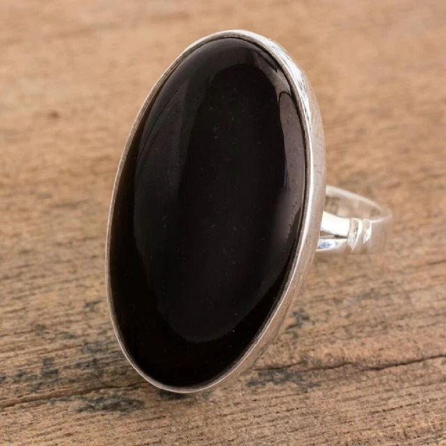 Black Onyx Gemstone 925 Sterling Silver Handmade Ring Jewelry All Size AM-931