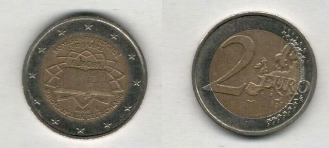 Römische Verträge 50 Jahre 2 Euro 2007 EURO BRD GEMEINSCHAFTSAUSGABE 2007 50-J.-Römische-Vertr. Präg. D