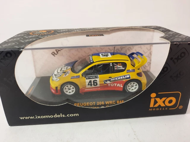 Miniature Peugeot 206 WRC #3 – Rallye 2002 – Équipage Campos/Magalhaes – Ixo/Altaya 1/43 – Neuve