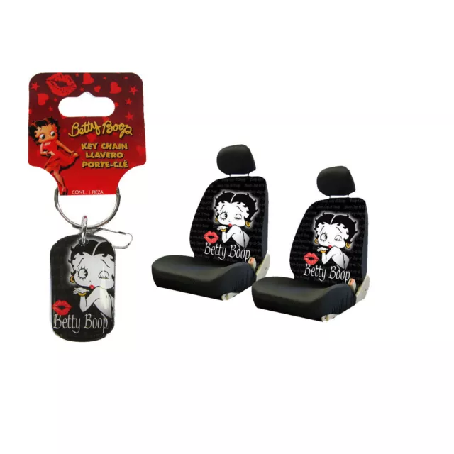 New Classic Betty Boop Timeless Car Truck Front Seat Covers Key-Chain